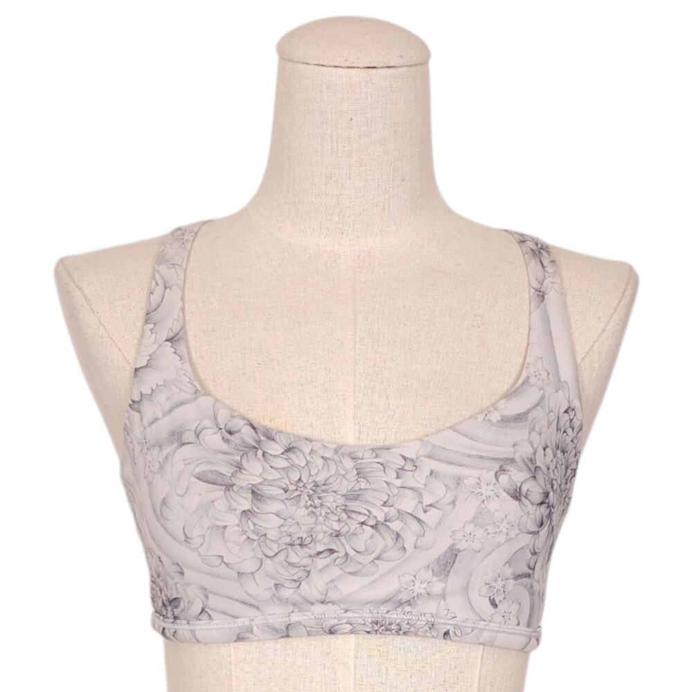 Lululemon Free To Be Wild Bra Floral Mini Twine White Multi Sz 6